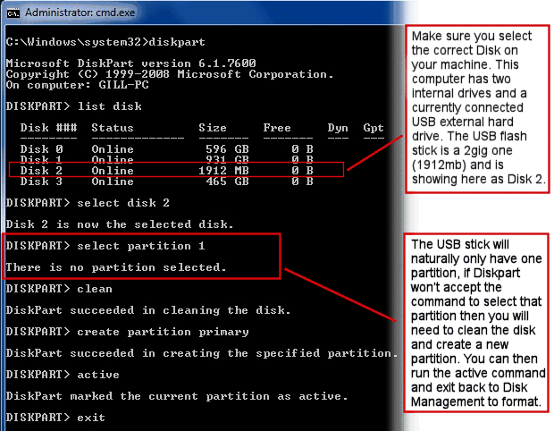 Diskpart partition commands